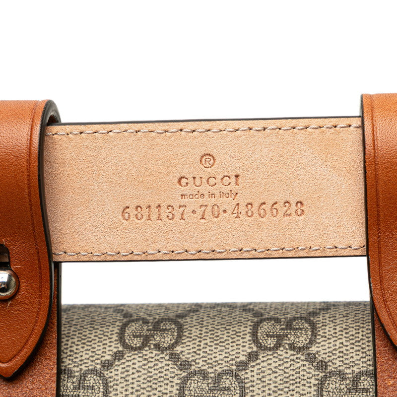 グッチ GGスプリーム バンブー ベルトバッグ ウエストバッグ 681137 ベージュ ブラウン PVC レザー レディース GUCCI 【中古】