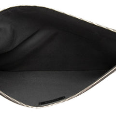ディオール オム トロッター チェック クラッチバッグ レッド ブラック グレー PVC レザー メンズ DIOR HOMME 【中古】