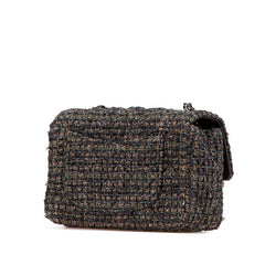 シャネル ミニ マトラッセ20 ココマーク 斜め掛け チェーン ショルダーバッグ グレー ツイード レザー レディース CHANEL 中古