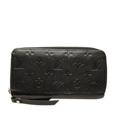 ルイ ヴィトン モノグラム アンプラント ジッピーウォレット 長財布 M28791 ノワール ブラック レザー レディース LOUIS VUITTON 中古