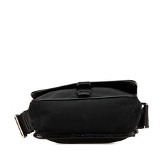 プラダ 三角ロゴプレート ショルダーバッグ メッセンジャーバッグ V167 ブラック ナイロン レザー レディース PRADA 【中古】