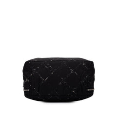シャネル 旧トラベルライン ハンドバッグ ブラック シルバー ナイロン レディース CHANEL 中古