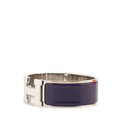 エルメス クリッククラックH PM バングル シルバー パープル メタル レディース HERMES 【中古】