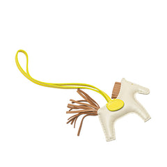 エルメス ロデオPM バッグチャーム ベージュ イエロー アニョーミロ レザー レディース HERMES 【中古】