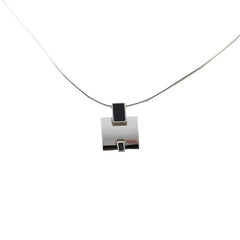 エルメス アイリーン チェーン ペンダント ネックレス ブラック メタル SV925 シルバー レディース HERMES 【中古】
