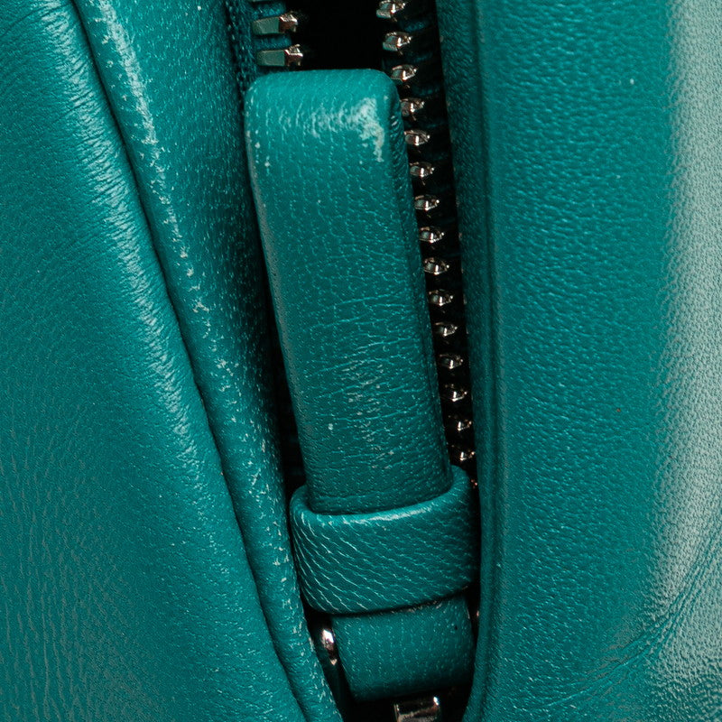 プラダ トライアングル ショルダーバッグ ハンドバッグ 2WAY 1BA315 ブルーグリーン系 パデッドナッパレザー レディース PRADA 【中古】