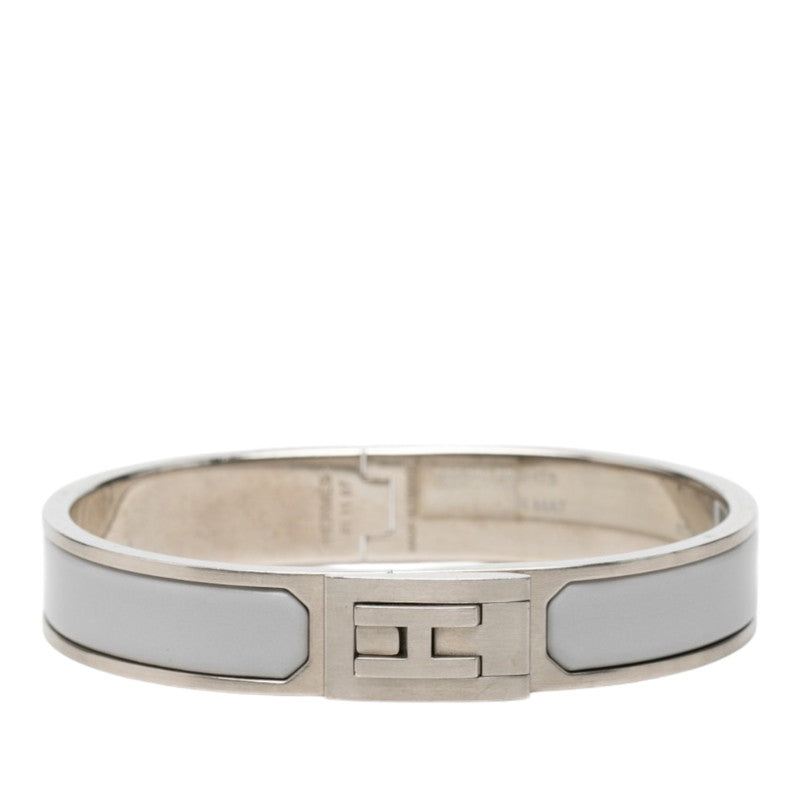 エルメス ジェット バングル ブレスレット シルバー グレー メタル エナメル レディース HERMES 【中古】