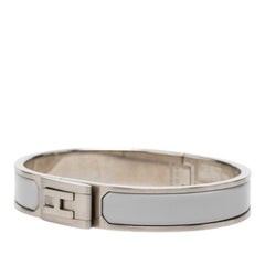 エルメス ジェット バングル ブレスレット シルバー グレー メタル エナメル レディース HERMES 【中古】