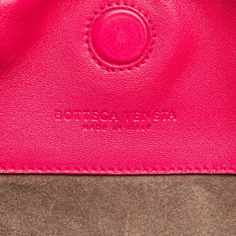 ボッテガヴェネタ イントレチャート チェーン ショルダーバッグ ピンク レザー レディース BOTTEGAVENETA 【中古】