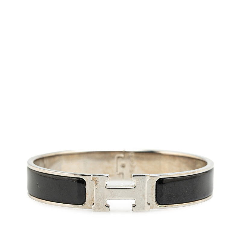 エルメス クリックH PM バングル シルバー ブラック メタル レディース HERMES 【中古】