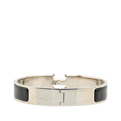 エルメス クリックH PM バングル シルバー ブラック メタル レディース HERMES 【中古】