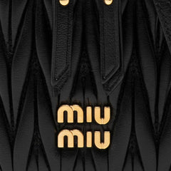 ミュウミュウ マテラッセ ミニショルダーバッグ 5NR018 ブラック レザー レディース MIUMIU 【中古】