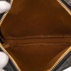 セリーヌ トリオンフ 斜め掛け ショルダーバッグ ブラウン ブラック PVC レザー レディース CELINE 【中古】