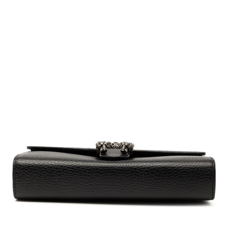 グッチ ディオニュソス チェーン ショルダーバッグ ウォレットバッグ 401231 ブラック レザー レディース GUCCI 【中古】