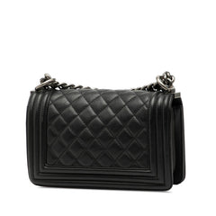 シャネル マトラッセ ミニ ボーイシャネル チェーン ショルダーバッグ ブラック ラムスキン レディース CHANEL 【中古】