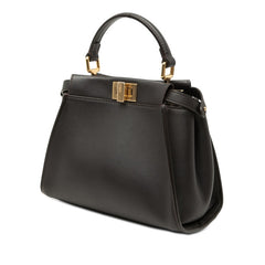 フェンディ ピーカブー ミニ ハンドバッグ ショルダーバッグ 2WAY 8BN244 ダークブラウン レザー レディース FENDI 【中古】