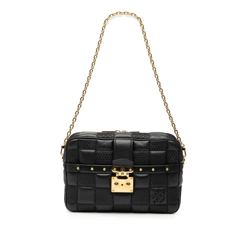 ルイ ヴィトン ダミエジャイアント トロカMM チェーン ショルダーバッグ M59114 ノワール ブラック レザー レディース LOUIS VUITTON 【中古】