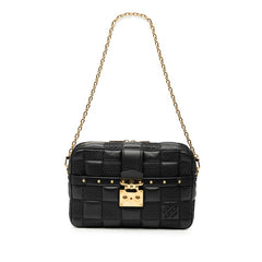 ルイ ヴィトン ダミエジャイアント トロカMM チェーン ショルダーバッグ M59114 ノワール ブラック レザー レディース LOUIS VUITTON 【中古】