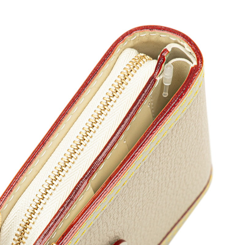 ルイ ヴィトン スハリ コンパクトジップ 二つ折り財布 M91831 ブロン ホワイト レザー レディース LOUIS VUITTON 【中古】