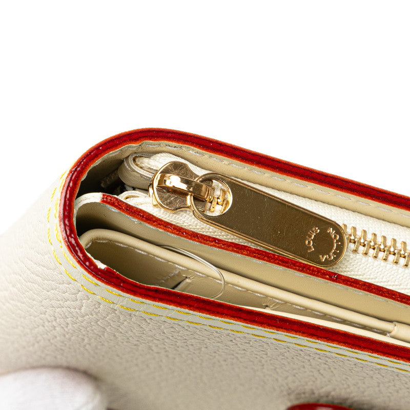 ルイ ヴィトン スハリ コンパクトジップ 二つ折り財布 M91831 ブロン ホワイト レザー レディース LOUIS VUITTON 【中古】