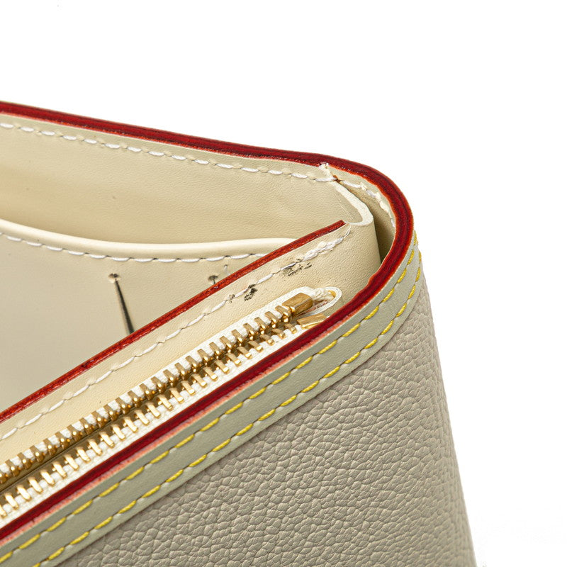 ルイ ヴィトン スハリ コンパクトジップ 二つ折り財布 M91831 ブロン ホワイト レザー レディース LOUIS VUITTON 【中古】