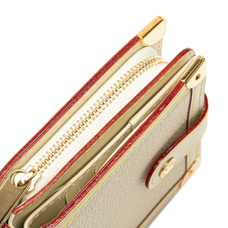 ルイ ヴィトン スハリ コンパクトジップ 二つ折り財布 M91831 ブロン ホワイト レザー レディース LOUIS VUITTON 【中古】