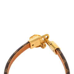 ルイ ヴィトン モノグラム ブラスレ LV トリビュート ブレスレット M6442 ブラウン ゴールド PVC メッキ レディース LOUIS VUITTON 【中古】