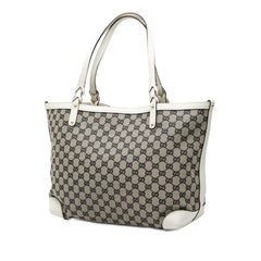 グッチ GGキャンバス トートバッグ ショルダーバッグ 247209 ベージュ ネイビー ホワイト キャンバス レザー レディース GUCCI 【中古】