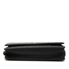 シャネル ココマーク マイクロマトラッセ チェーンウォレット ショルダーバッグ ブラック ラムスキン レディース CHANEL 【中古】