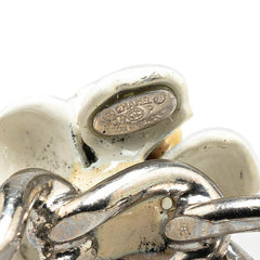 シャネル カメリア ココマーク チェーン リング 指輪 シルバー ホワイト メタル レディース CHANEL 【中古】