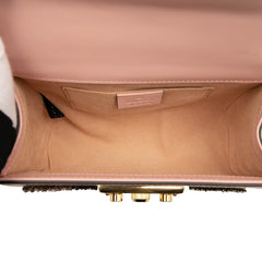 グッチ パドロック スター 星 ビジュー チェーン ショルダーバッグ 432182 ピンク レザー レディース GUCCI 【中古】