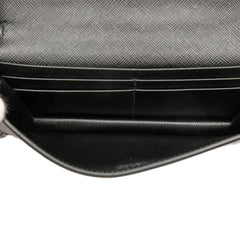 プラダ ローズ ハート チェーンウォレット ショルダーバッグ 1DH044 ブラック シルバー サフィアーノレザー レディース PRADA 中古