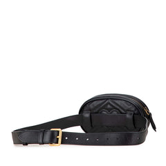 グッチ GGマーモント キルティング ボディバッグ ウエストバッグ 476434 ブラック レザー レディース GUCCI 【中古】