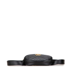 グッチ GGマーモント キルティング ボディバッグ ウエストバッグ 476434 ブラック レザー レディース GUCCI 【中古】
