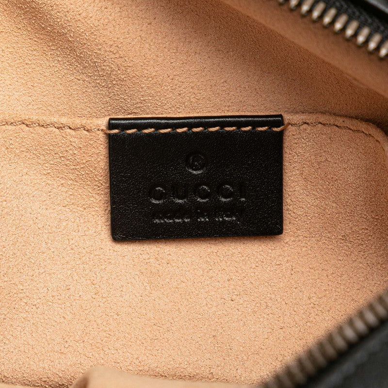 グッチ GGマーモント キルティング ボディバッグ ウエストバッグ 476434 ブラック レザー レディース GUCCI 【中古】
