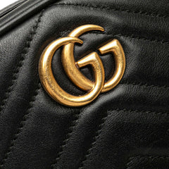 グッチ GGマーモント キルティング ボディバッグ ウエストバッグ 476434 ブラック レザー レディース GUCCI 【中古】
