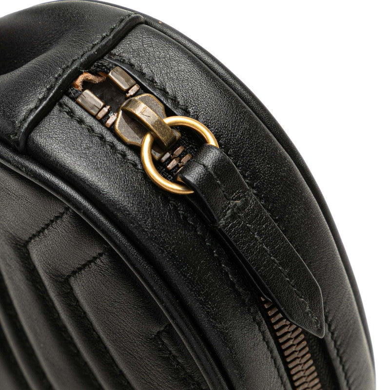 グッチ GGマーモント キルティング ボディバッグ ウエストバッグ 476434 ブラック レザー レディース GUCCI 【中古】