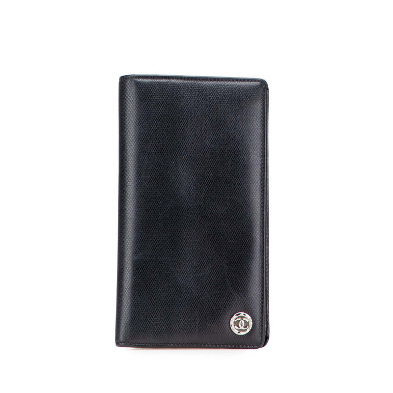 シャネル ココボタン 長財布 ブラック レザー レディース CHANEL 【中古】
