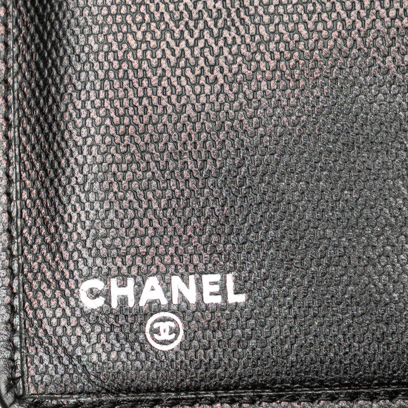シャネル ココボタン 長財布 ブラック レザー レディース CHANEL 【中古】