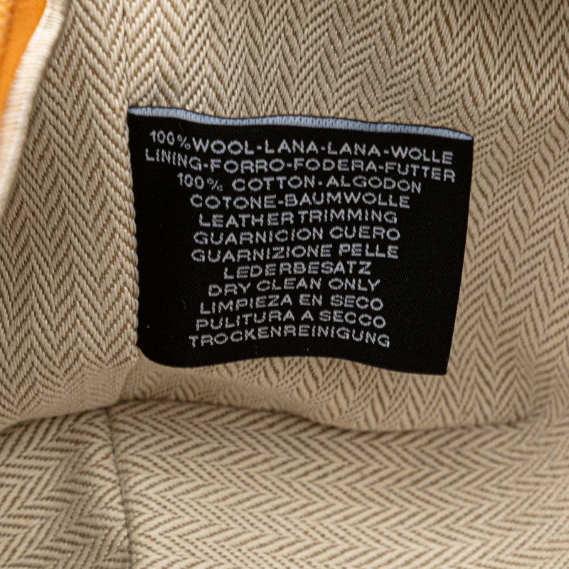 エルメス ブリッドアブラックPM ハンドバッグ オレンジ ブラウン コットン レディース HERMES 【中古】