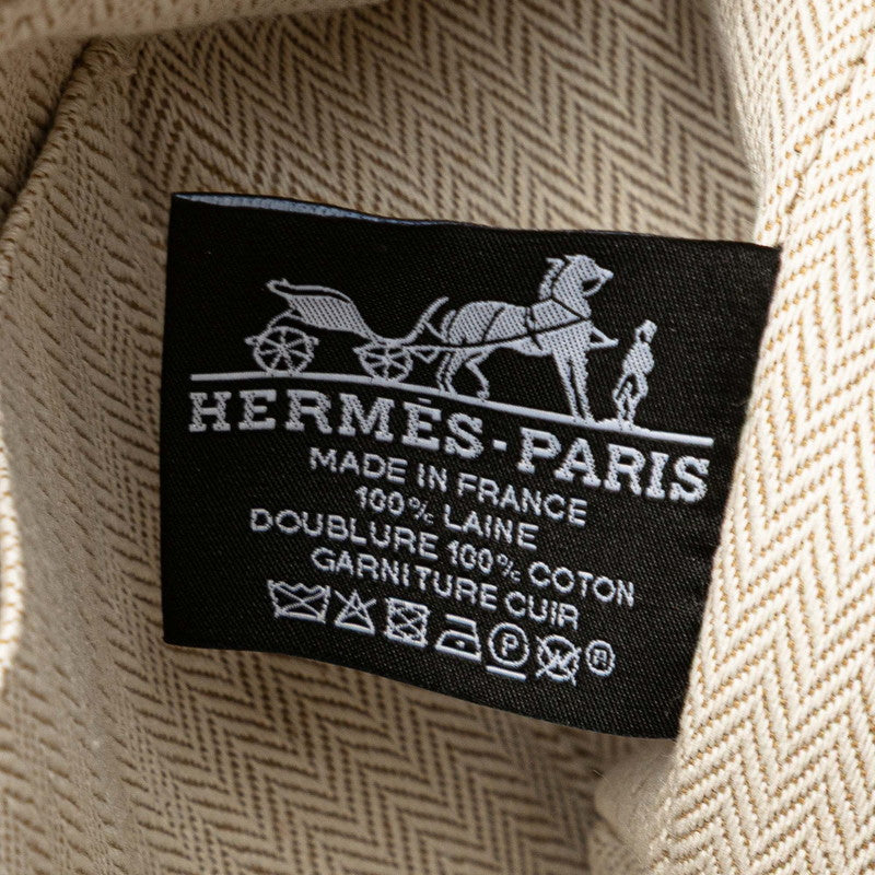 エルメス ブリッドアブラックPM ハンドバッグ オレンジ ブラウン コットン レディース HERMES 【中古】