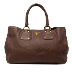 プラダ トートバッグ ブラウン レザー レディース PRADA 【中古】