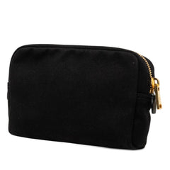 プラダ カナパロゴ ポーチ 1NA021 ブラック キャンバス レディース PRADA 【中古】