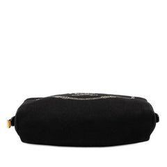 プラダ カナパロゴ ポーチ 1NA021 ブラック キャンバス レディース PRADA 【中古】