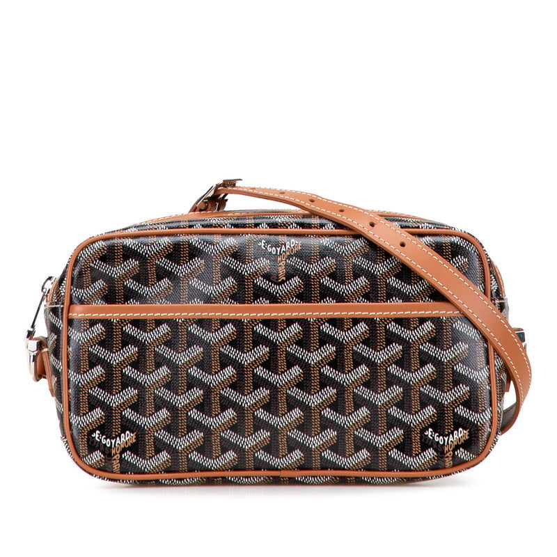 ゴヤール カップヴェールPM ショルダーバッグ ブラウン ブラック PVC レザー レディース GOYARD 【中古】