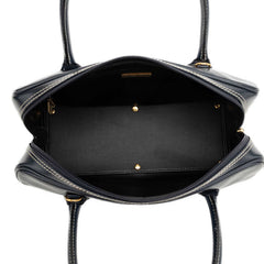 サンローラン ミニボストンバッグ ハンドバッグ ネイビー ホワイト レザー レディース SAINT LAURENT 【中古】
