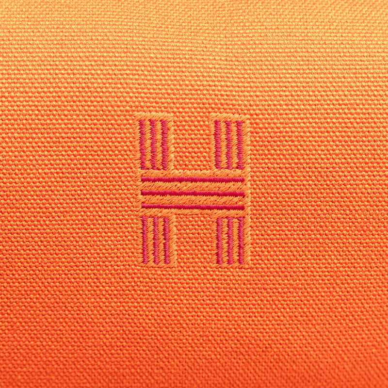 エルメス ブリッド ア ブラックPM ハンドバッグ ポーチ オレンジ コットン レディース HERMES 【中古】