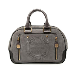 ルイ ヴィトン クルーズ スタンプバッグGM ハンドバッグ M95237 グレー ブラック スウェード レザー レディース LOUIS VUITTON 【中古】