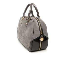 ルイ ヴィトン クルーズ スタンプバッグGM ハンドバッグ M95237 グレー ブラック スウェード レザー レディース LOUIS VUITTON 【中古】