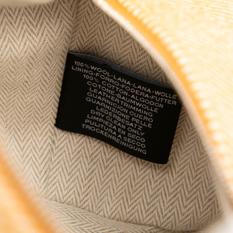 エルメス ブリッド ア ブラック オ カレ PM ハンドバッグ ポーチ フォーブ オレンジ シルバー金具 コットン レディース HERMES 【中古】